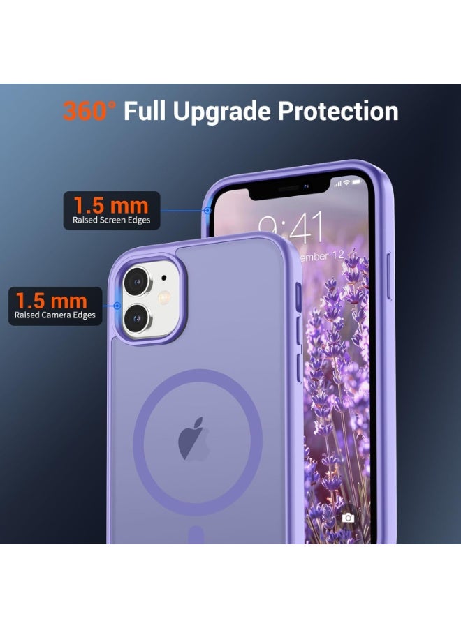 أكاليكس جراب مغناطيسي لهاتف آيفون 11 [مقاوم للصدمات ونحيف] غطاء خلفي صلب شفاف غير لامع مع حماية عالية الجودة | بنفسجي فاتح - Image 2